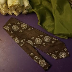 Vintage 70s Brown Tie groovy psychedelic hipster accessory formal prom date tie